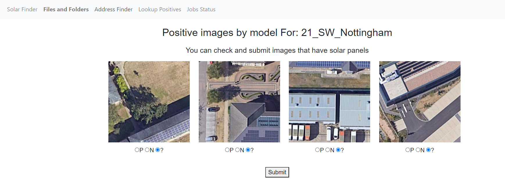 Dashboard for Solar Panel Detection Tool