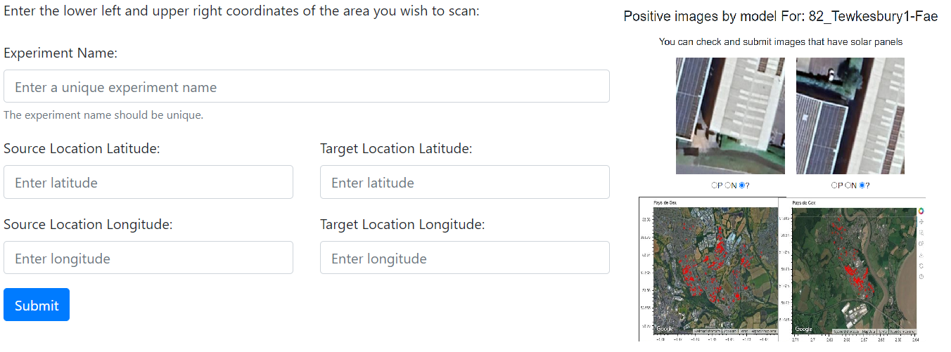 ML tool for solar panel detection